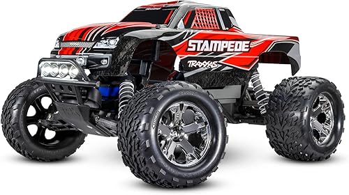 Traxxas Stampede Camión monstruo a escala 110. Listo para Race con sistema de radio TQ de 2.4 GHz, XL-5 ESC (FWDrev) y luces LED. Incluye batería y