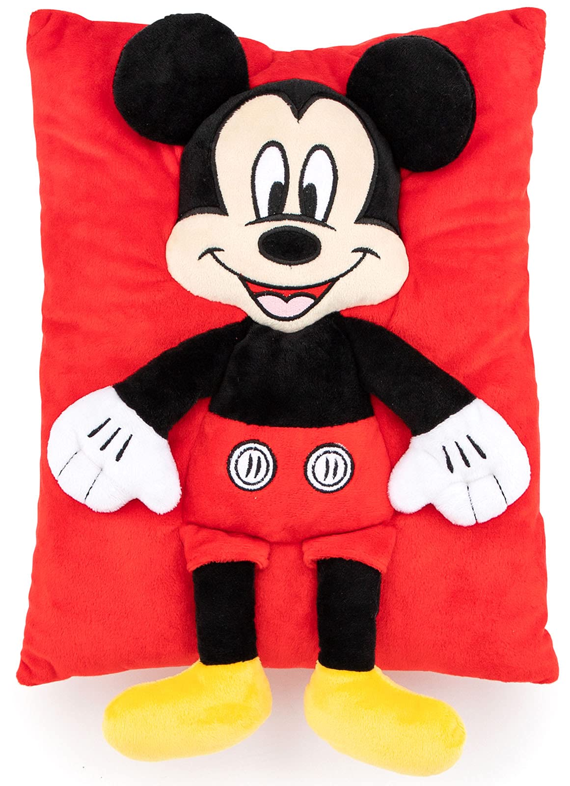 Jay Franco Disney Mickey Mouse 3D Snuggle Pillow - Super Soft – Measures 15 Inches (Official Disney Product)