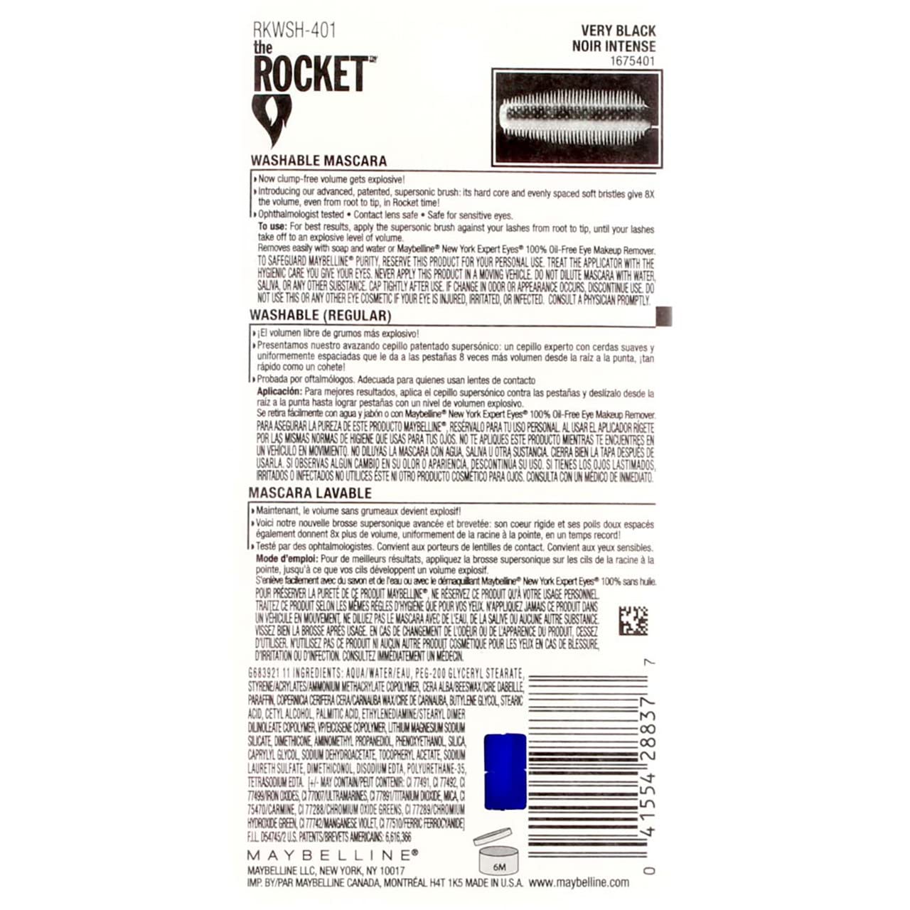 Myb Rocket Very Black Mas Size .30 F Maybelline Volum'Express Rocket Mascara Very Black
