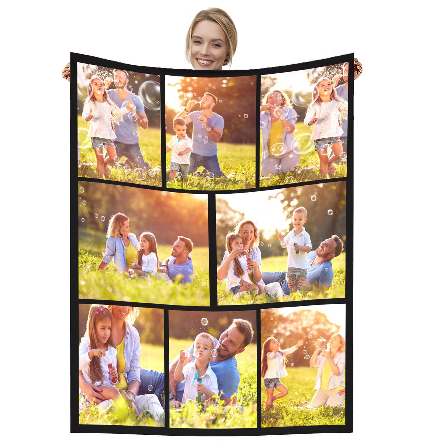 Dmkjdzsw personalised blanket，custom blanket， Soft Cosy Custom Blanket for Adults Kids，Personalised Gifts for Mum, Dad, Boyfriend-H-180 * 230CM