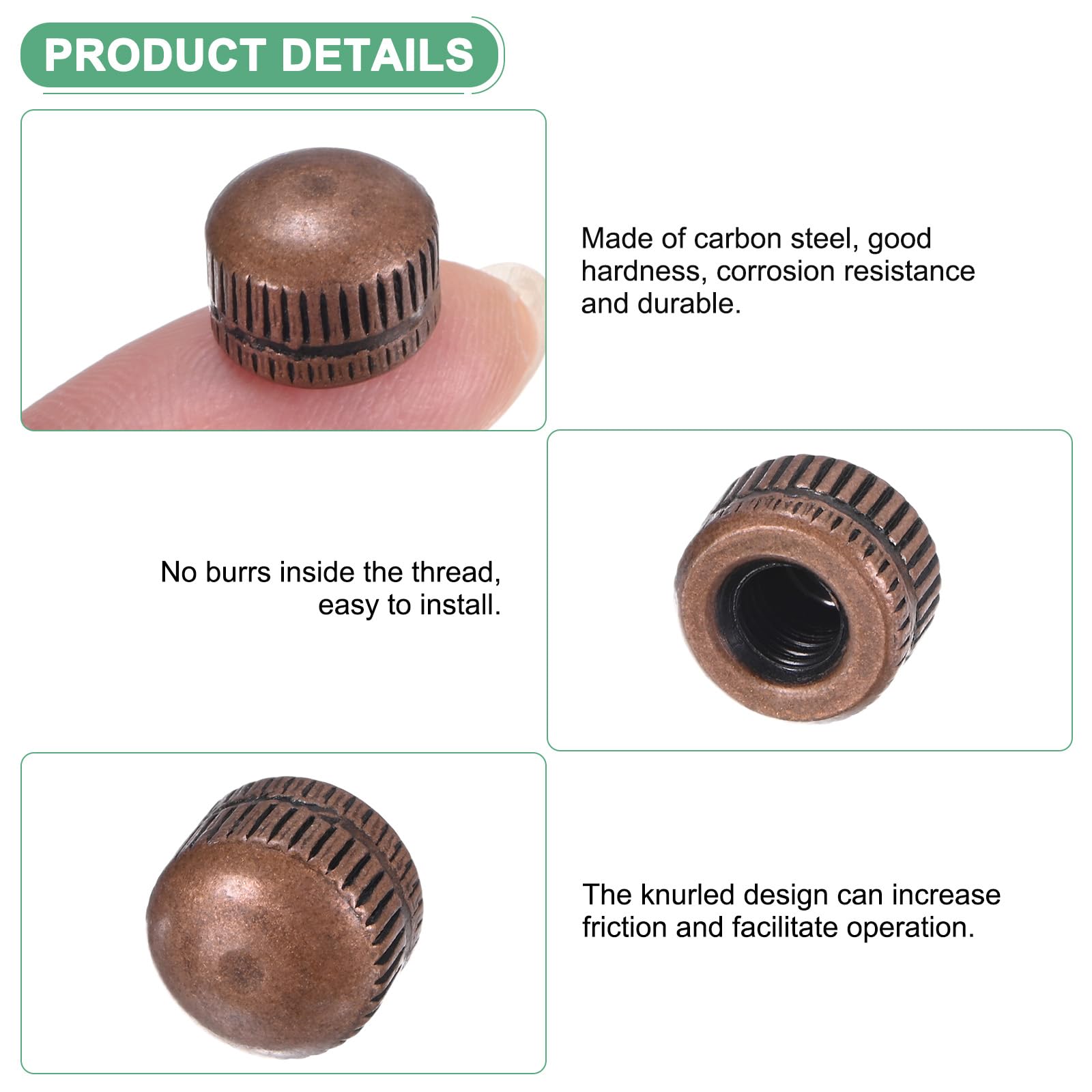 M METERXITY 25-Pack Threaded Cap Nuts - Image 2