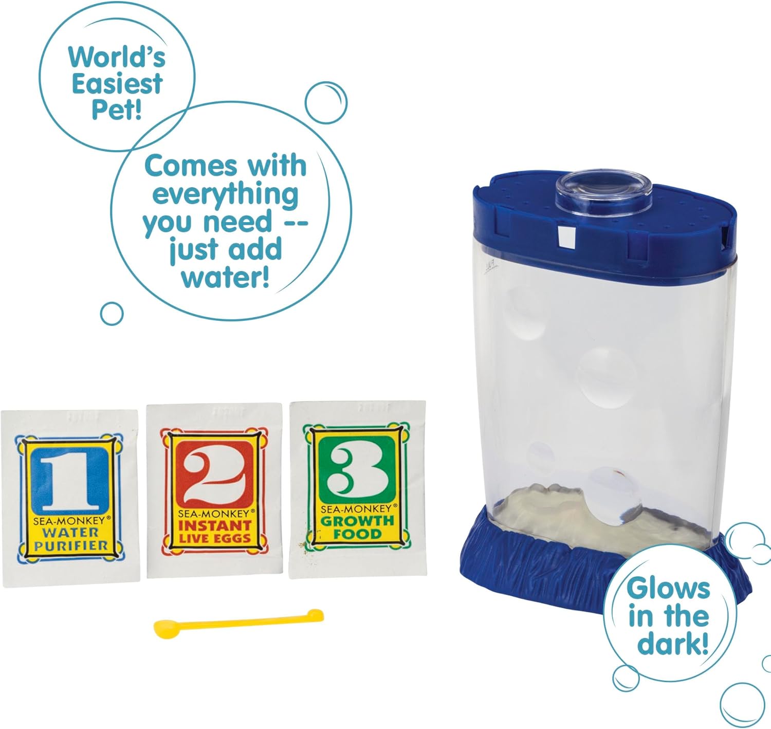 Sea-Monkeys Magiquarium - World's Easiest, No-Mess Pet - Grow Your Own Pet in a Light-Up Aquarium - Ages 6 and Up - One Kit