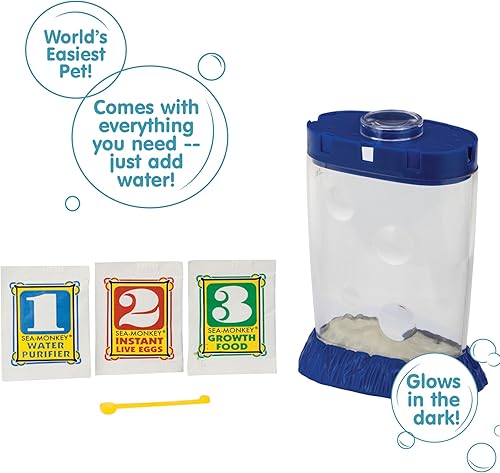 Miniatura 2 de Sea-Monkeys Magiquarium - Mascota más fácil y sin complicaciones del mundo - Cultiva tu propia mascota en un acuario iluminado - A partir de 6 años