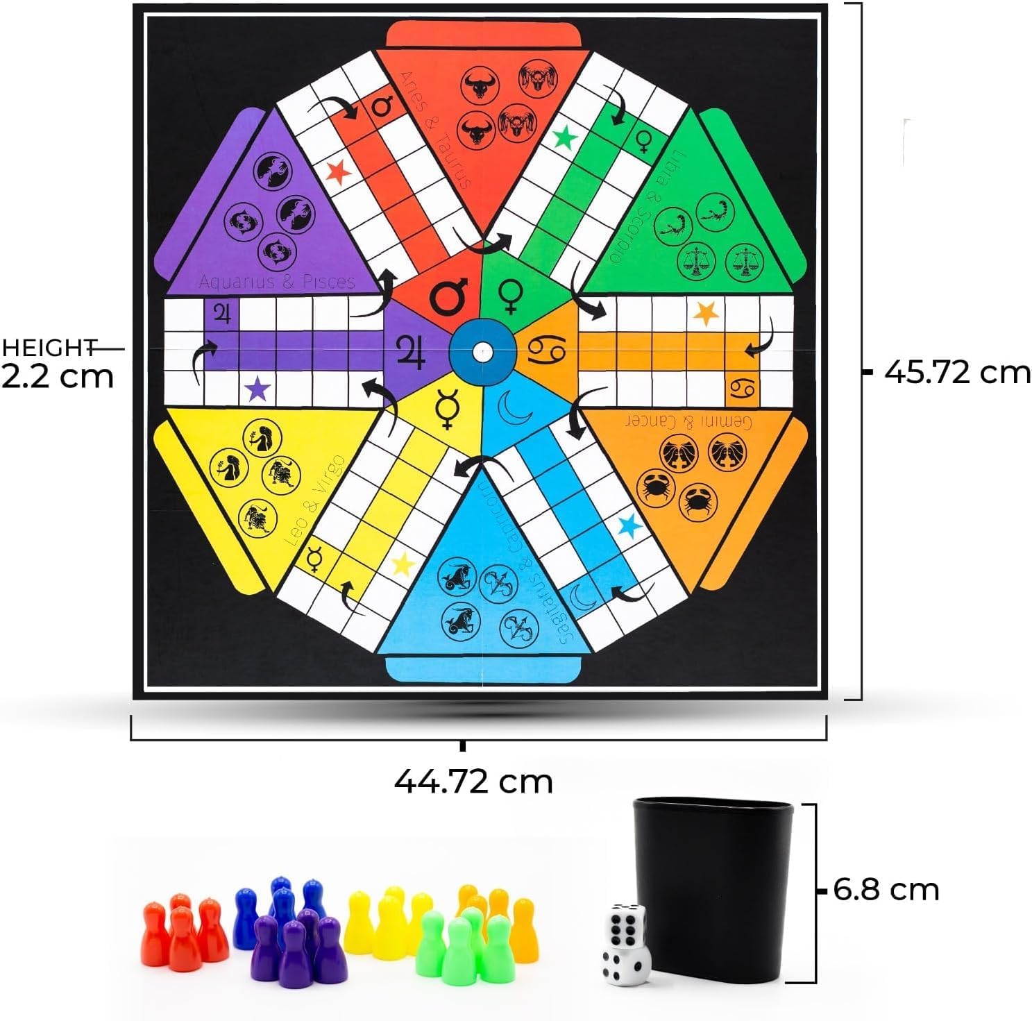 6 Player Ludo Board Game + Chutes and Ladders Foldable