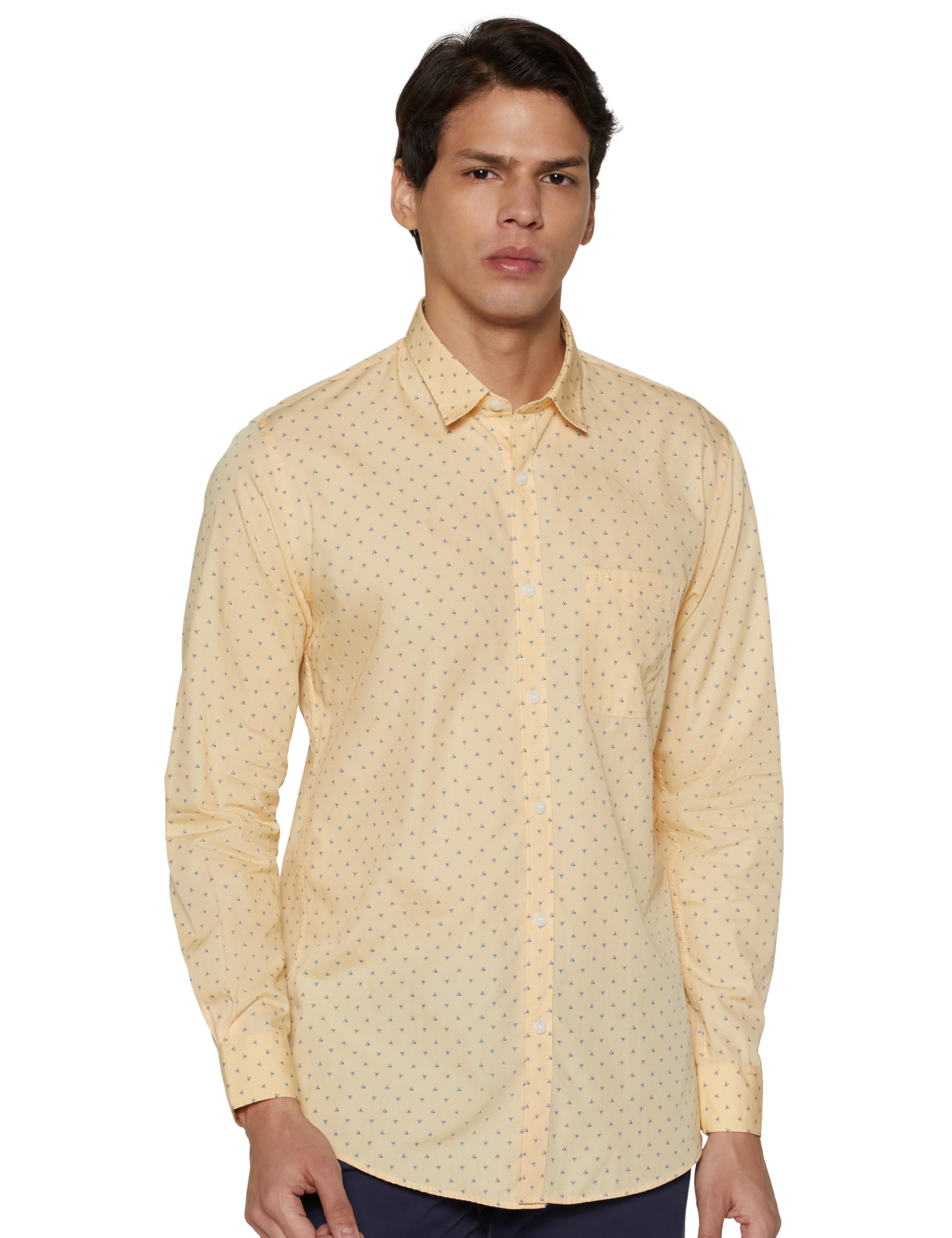 Peter England Men's Printed Slim Fit Party Branded Insignia Full Sleeve Casual Shirt Cotton