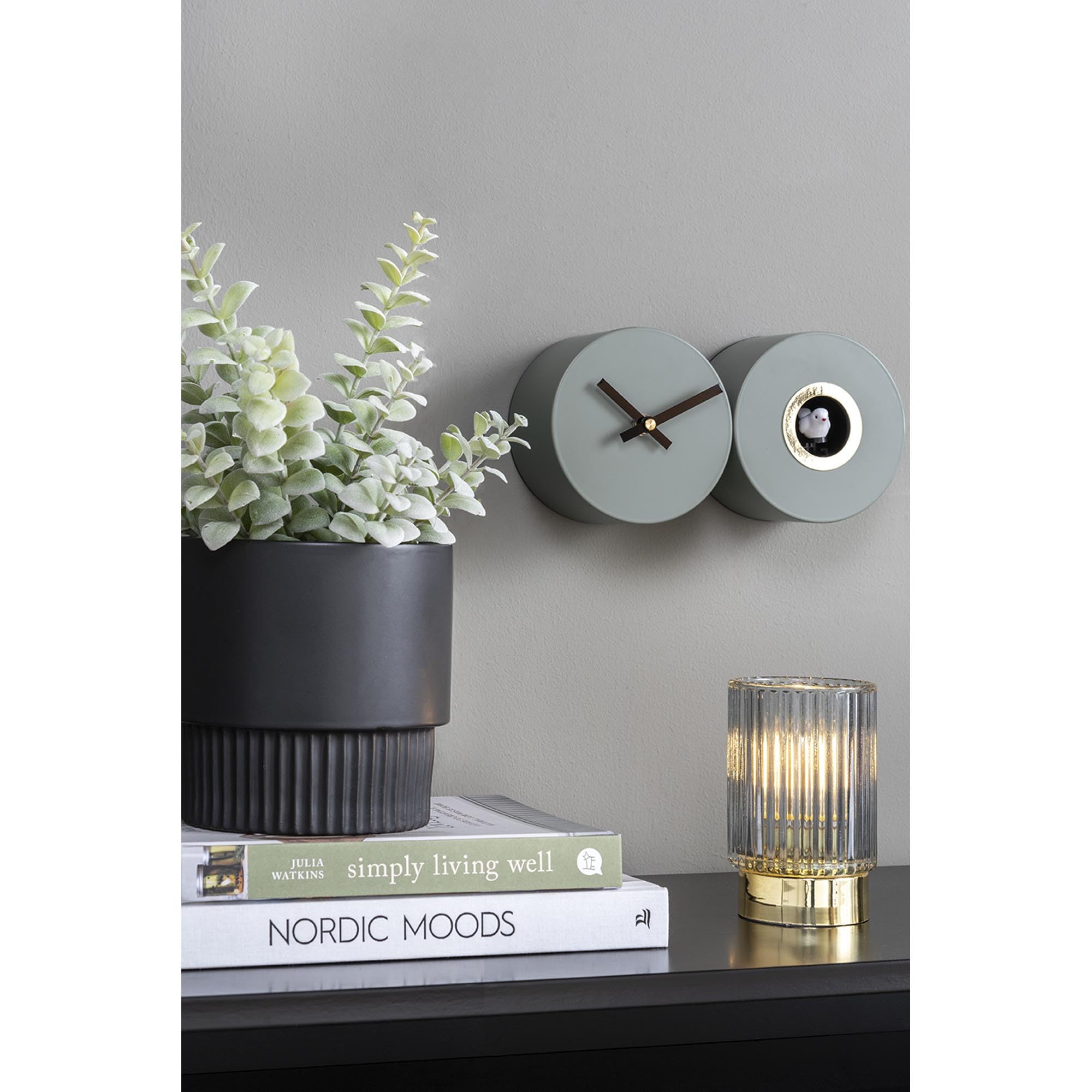 Karlsson Reloj de pared Duo Cuco - Verde selva (KA5789GR)