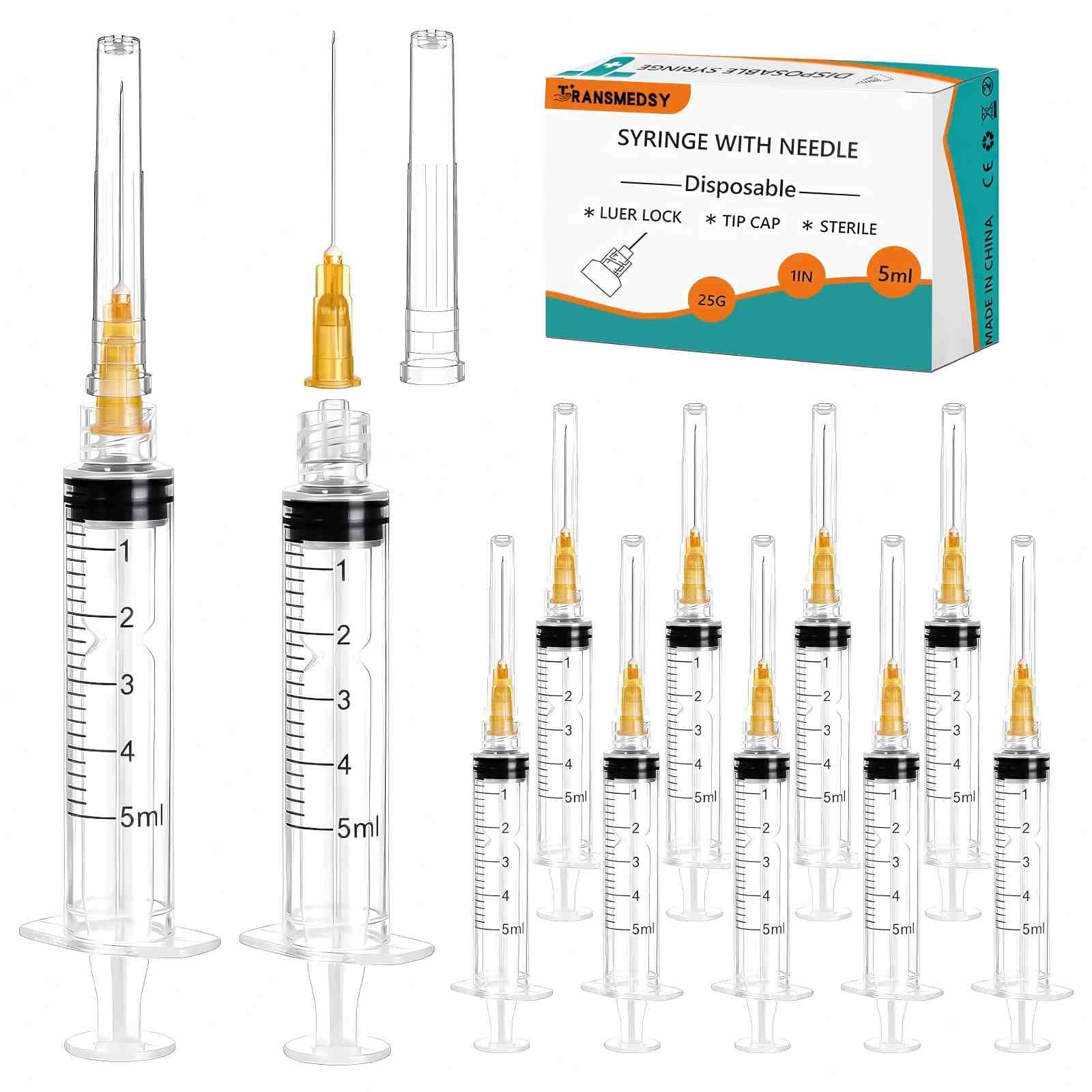 5ml Syringes with Needles - 50 Pack -1