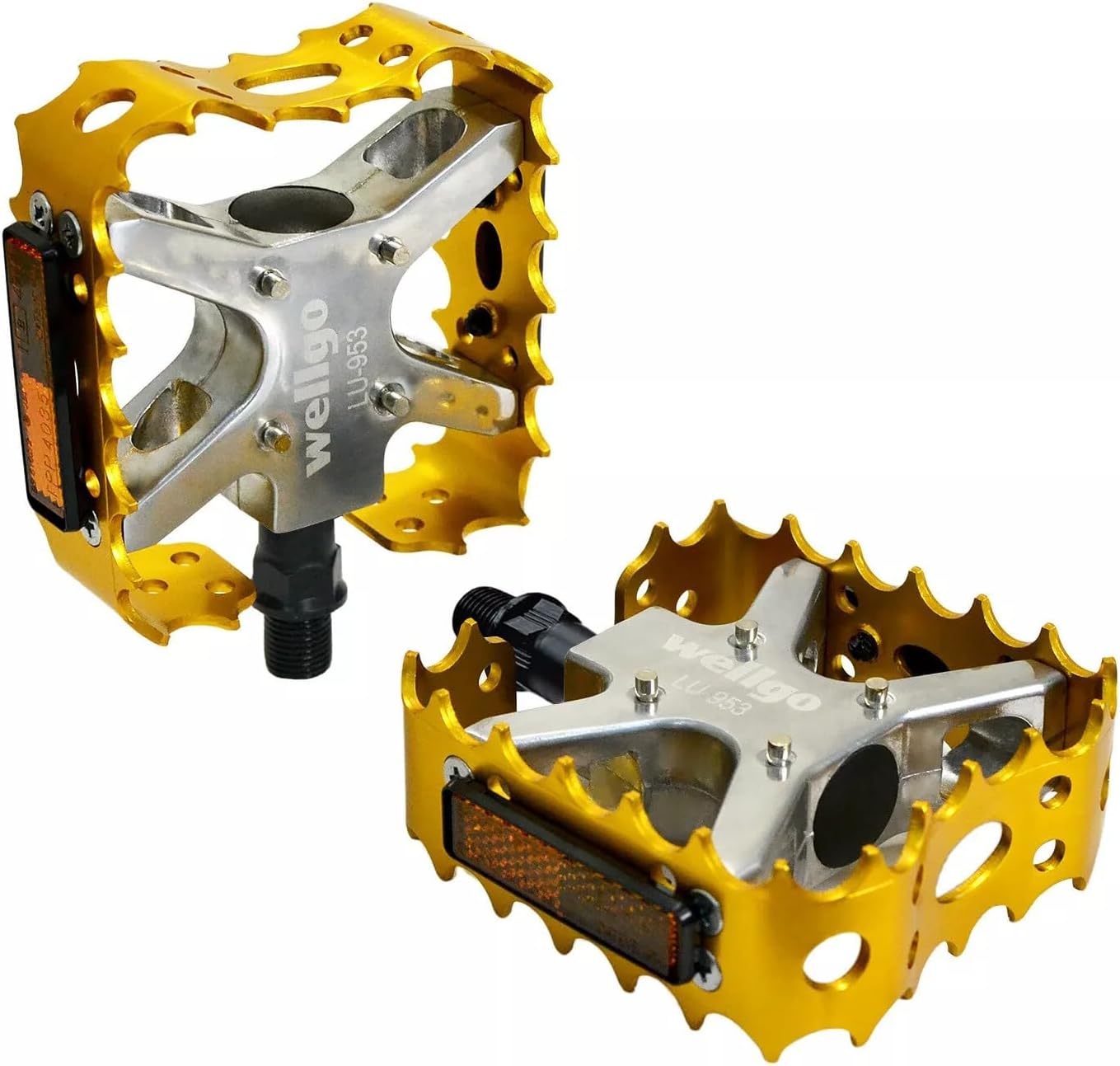 Wellgo Old School BMX MTB Bear Trap 1/2" Bicycle Pedals, Gold, WE3040