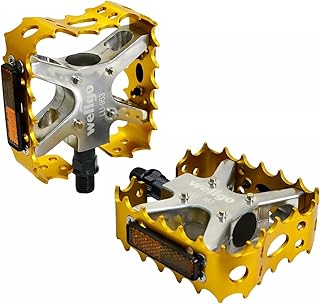 Wellgo Old School BMX MTB Bear Trap 1/2" Bicycle Pedals, Gold, WE3040
