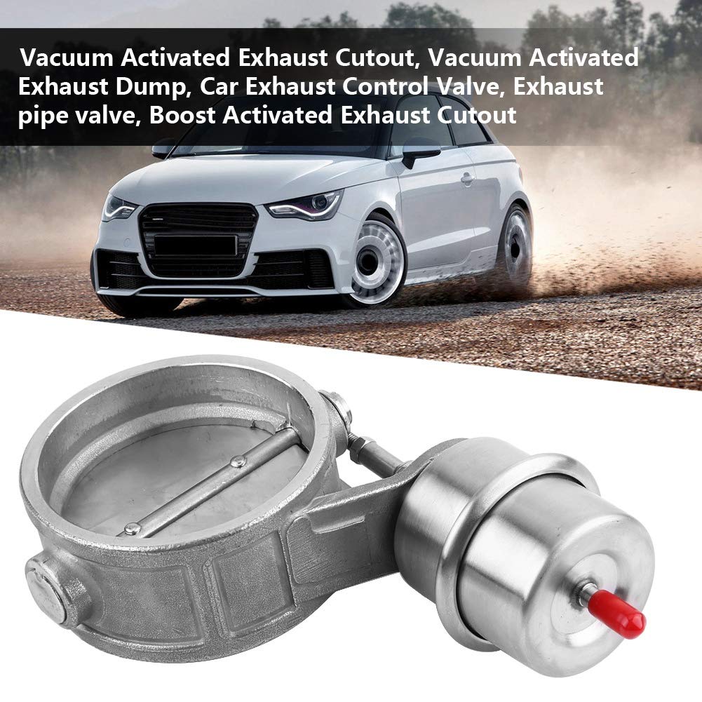 aqxreight - Recorte de escape activado por vacío, Válvula de control de escape del coche Boost Recorte/descarga de escape activado por vacío de 3 pulgadas(Normalmente cerrado)
