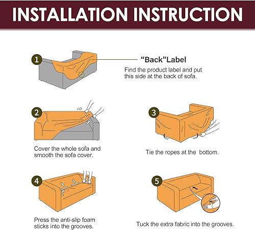 Miniatura 7 de JOYDREAM 2 fundas de sofá para salas seccionales, fundas de sofá impresas en forma de L, fundas elásticas para sofá seccional, fundas de sofá con 2