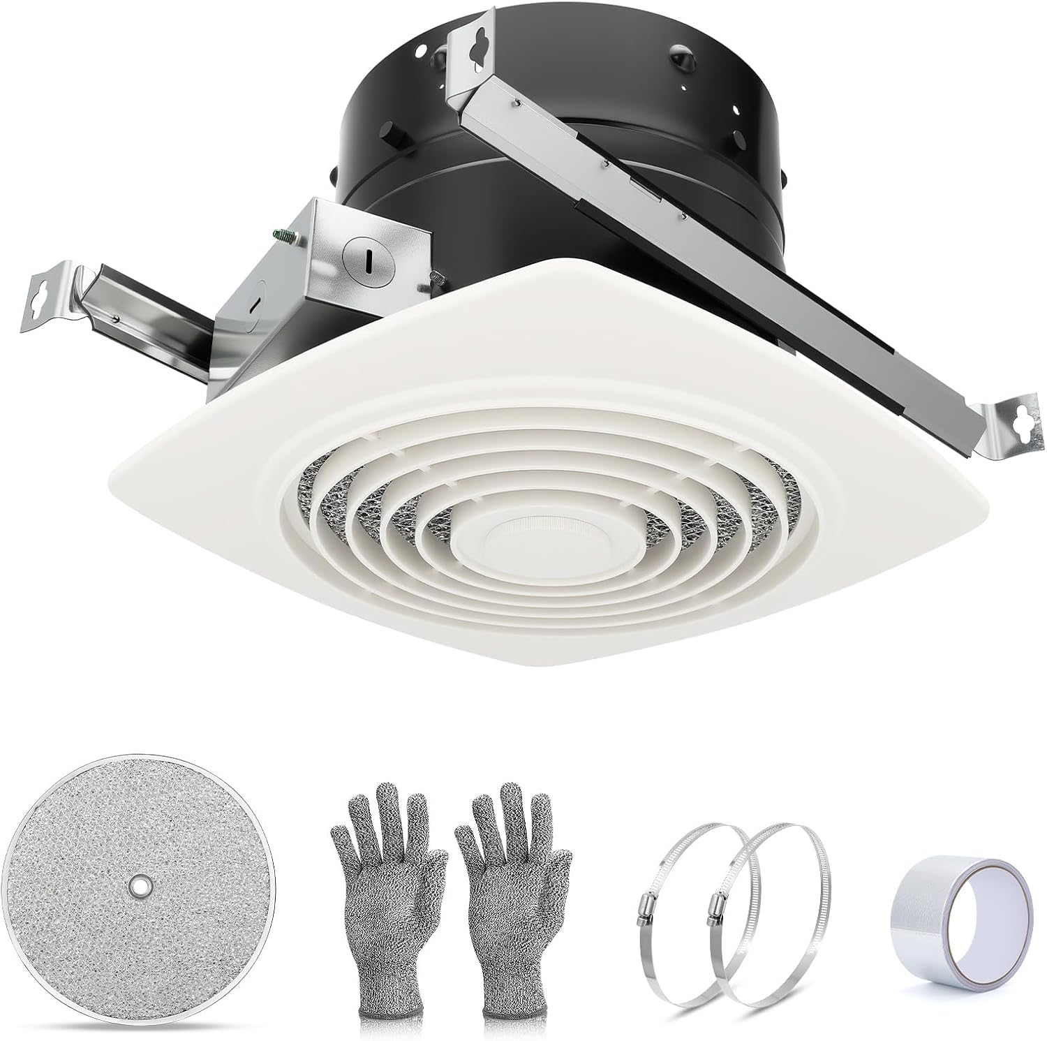 505 High Airflow Bathroom Fan for Ceiling – 8 Inch Fan with Powerful 200 CFM, Bathroom Exhaust Fan, Kitchen Exhaust Fan, Household Ventilation Fans