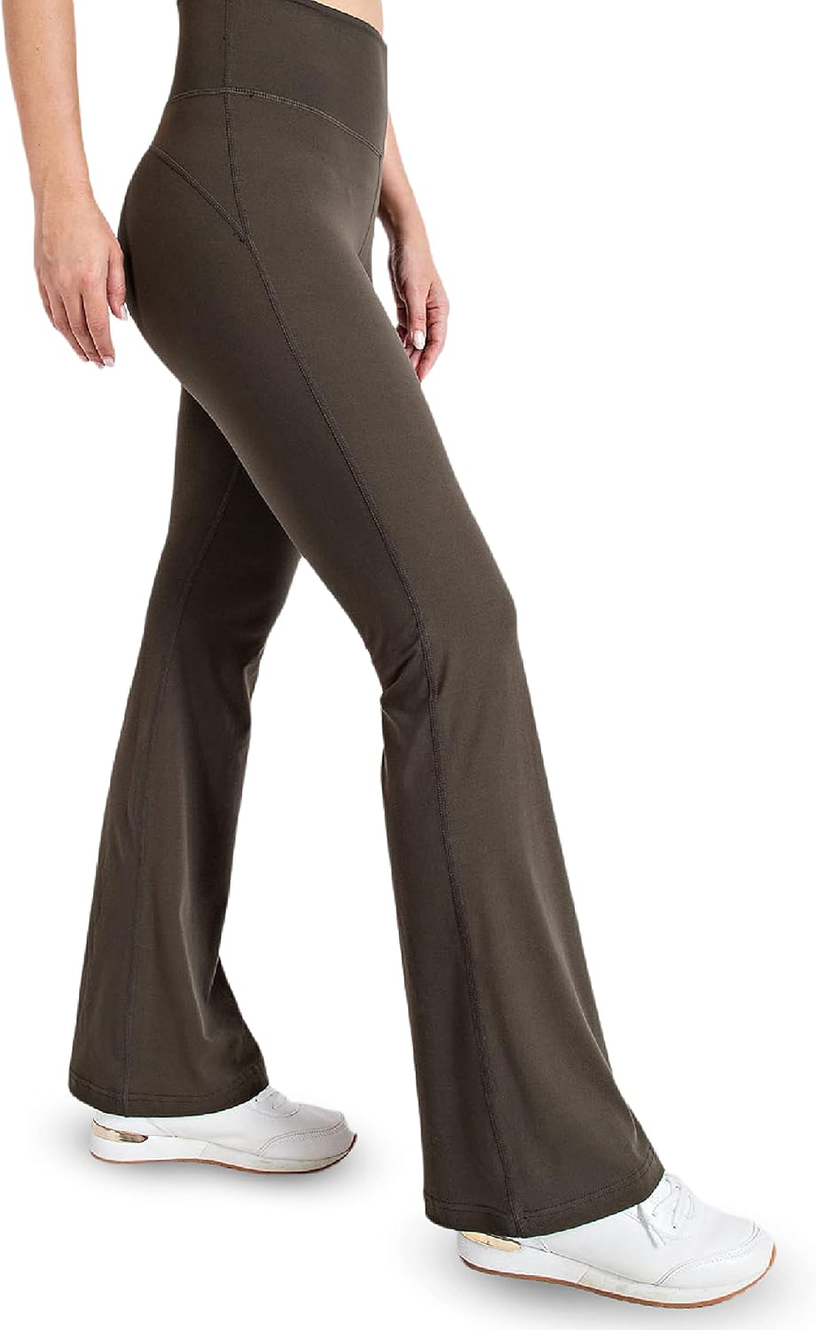 Flare Leggings for Women - Yoga Pants - High Waisted Wide Leg Pants - Buttery Soft Flared Leggings for Women Olive