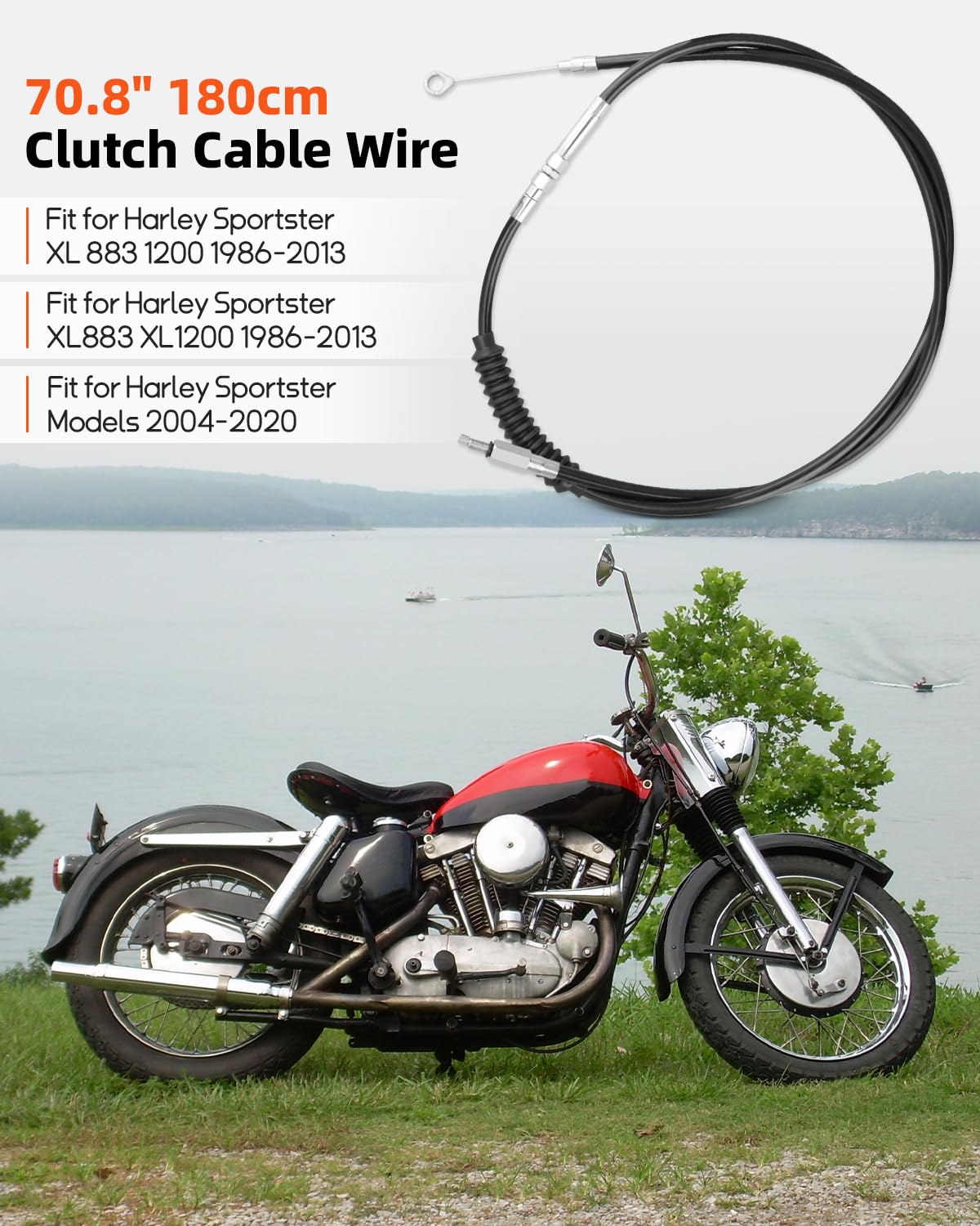 179,8 cm Kupplungszug passend für Harley Sportster XL 883 1200 XL883 XL1200 1986–2013 Harley Sportster Modelle 2004–2020