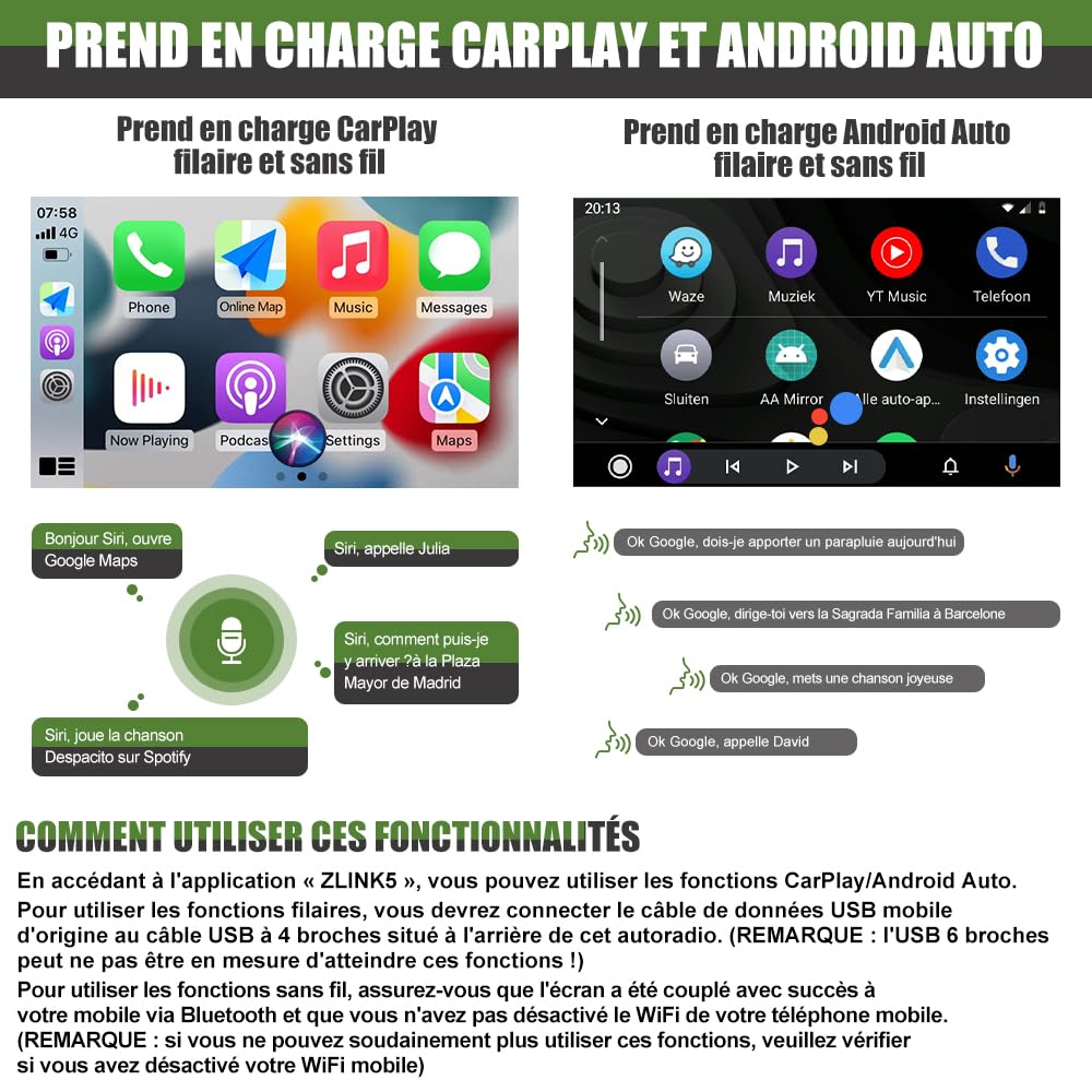 AWESAFE Autoradio Android pour Golf 5 6 VW Passat Polo Seat Skoda, 7 “ HD écran Tactile, intégré Bluetooth carplay Android Auto FM,RDS,GPS,WiFi avec Camera de recul[2Go+64Go]