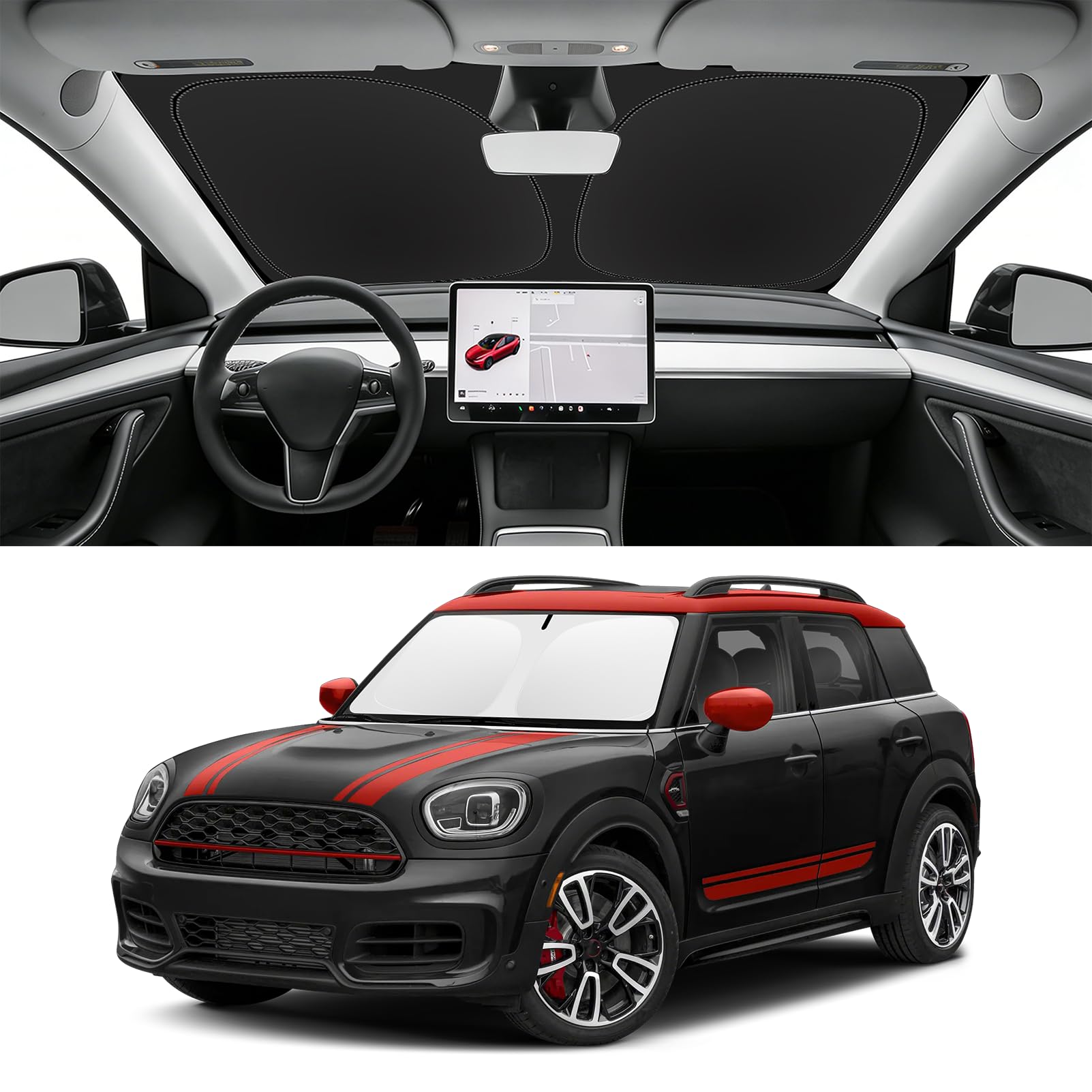 Custom Fit Windshield Sun Shade for Mini Countryman F60 2017-2027