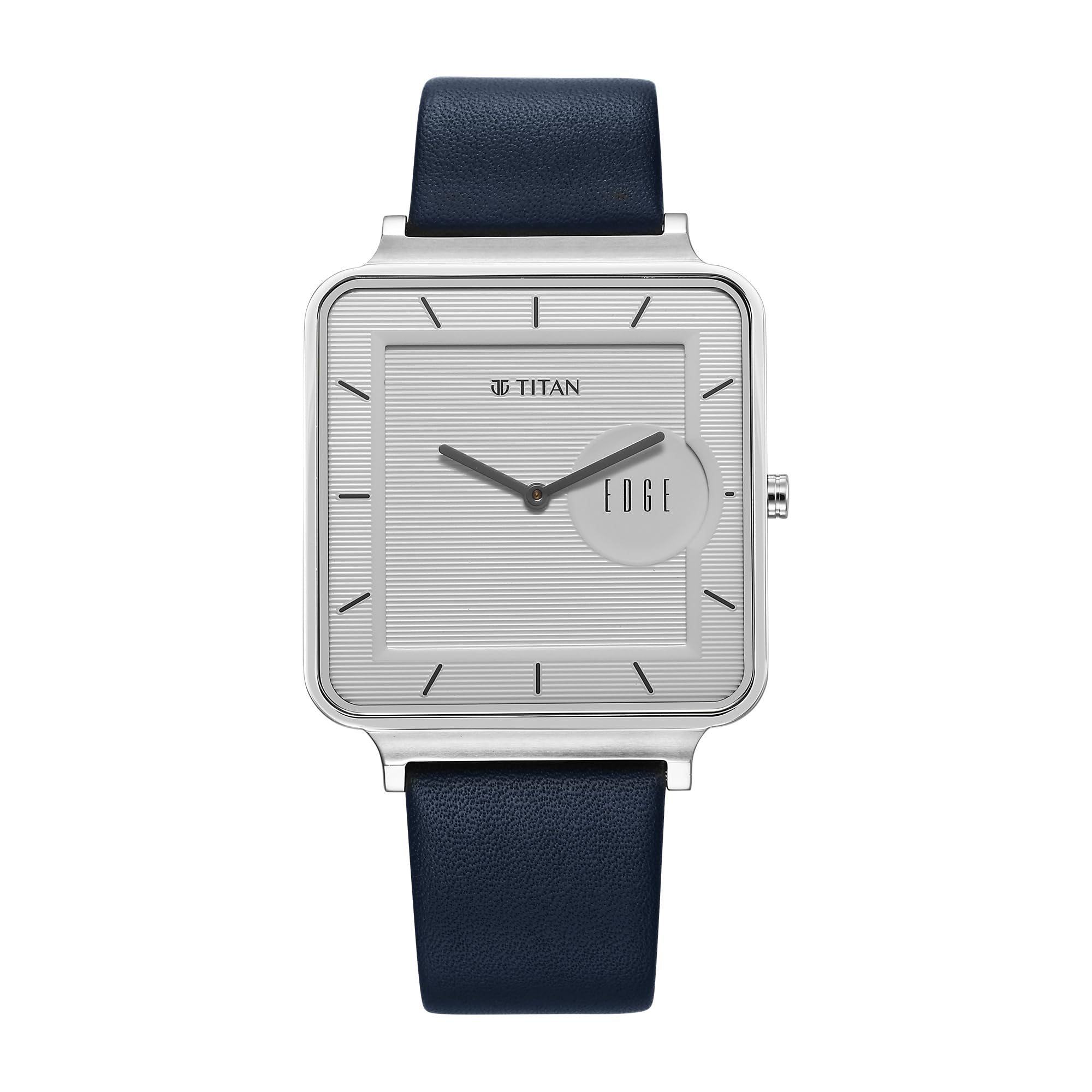 EDGE Titan Quad Quartz Analog White Dial Blue Leather Strap Watch for Men - NT10017SL01