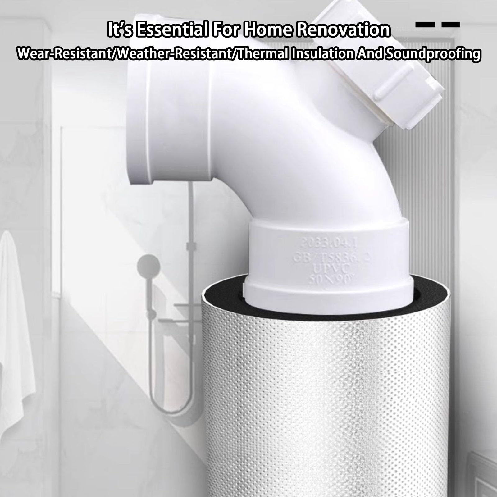 Coquilla Aislante - Tubo de Espuma De Aluminio Autoadhesivo, Tubo Espuma Aislante para Aire Acondicionado y Tuberías de Agua, 10-50mm Aislamiento de Tuberías