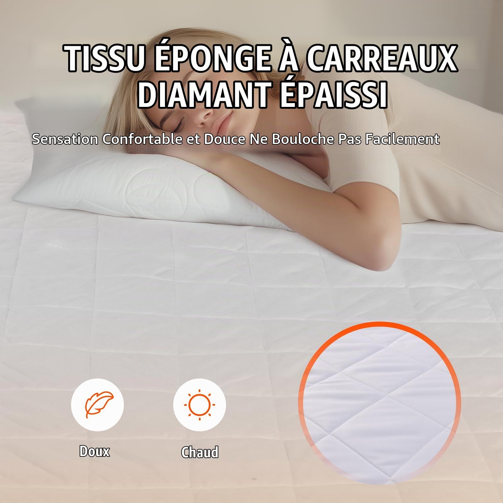 VEVOR Surmatelas Chauffant, 195x165 cm, Chauffe-lit Électrique en Tissu Brossé avec 4 Niveaux de Chauffage, Minuterie de 12 Heures, Arrêt Automatique Après 8 Heures, Sangle Contour Élastique Profonde