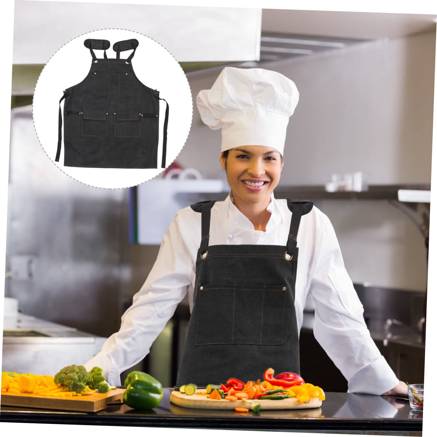 IMIKEYA Grembiule Tela per Cucina e Studio Grembiule per Strumenti per Chef e Parrucchieri Spesso