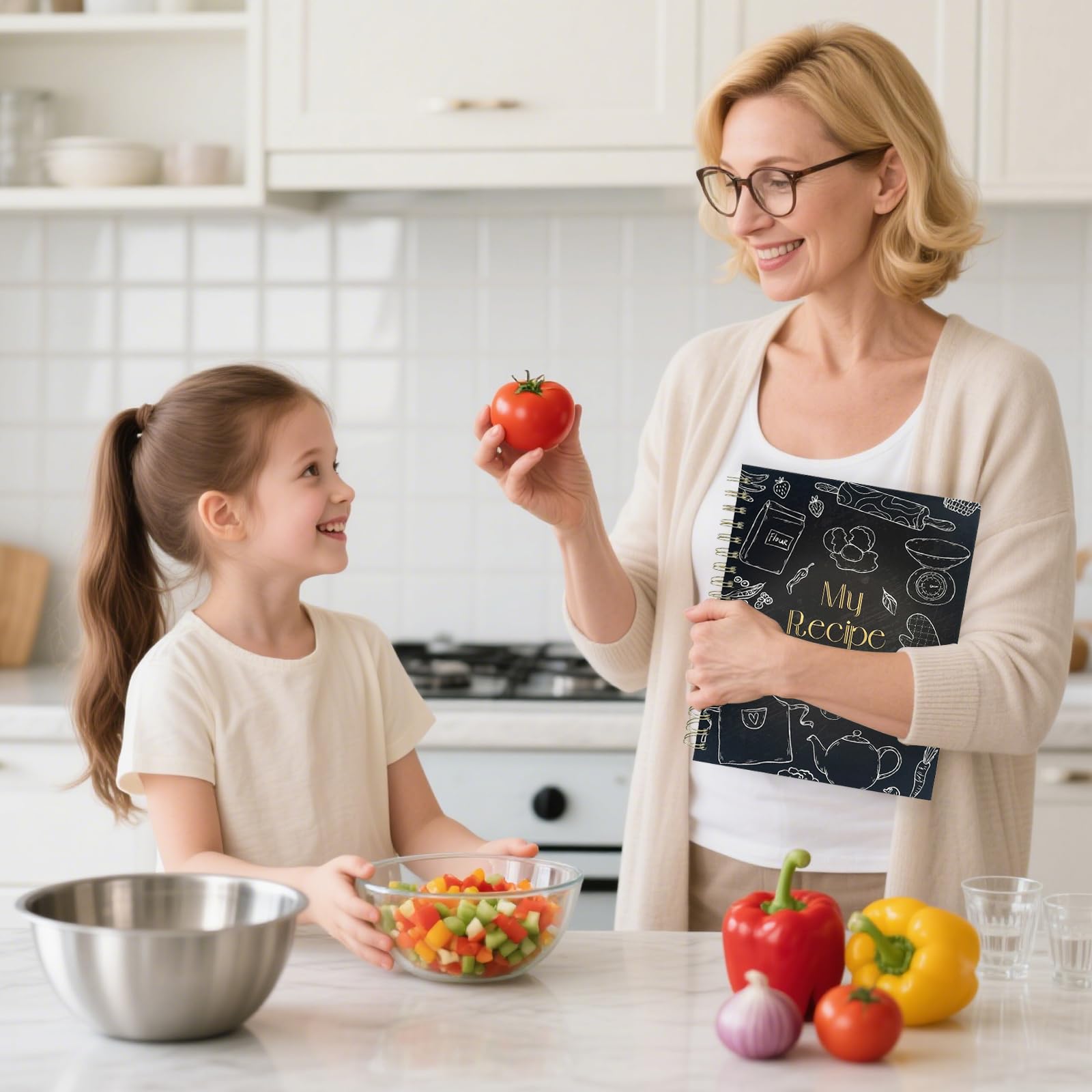 ZHIJIANHZ Blank Recipe Book to Write in Your Own Recipes,Empty Cookbook Journal,80 Pages Hardcover 7.3" x 10" for Family Recipe Keeper, Black Cover