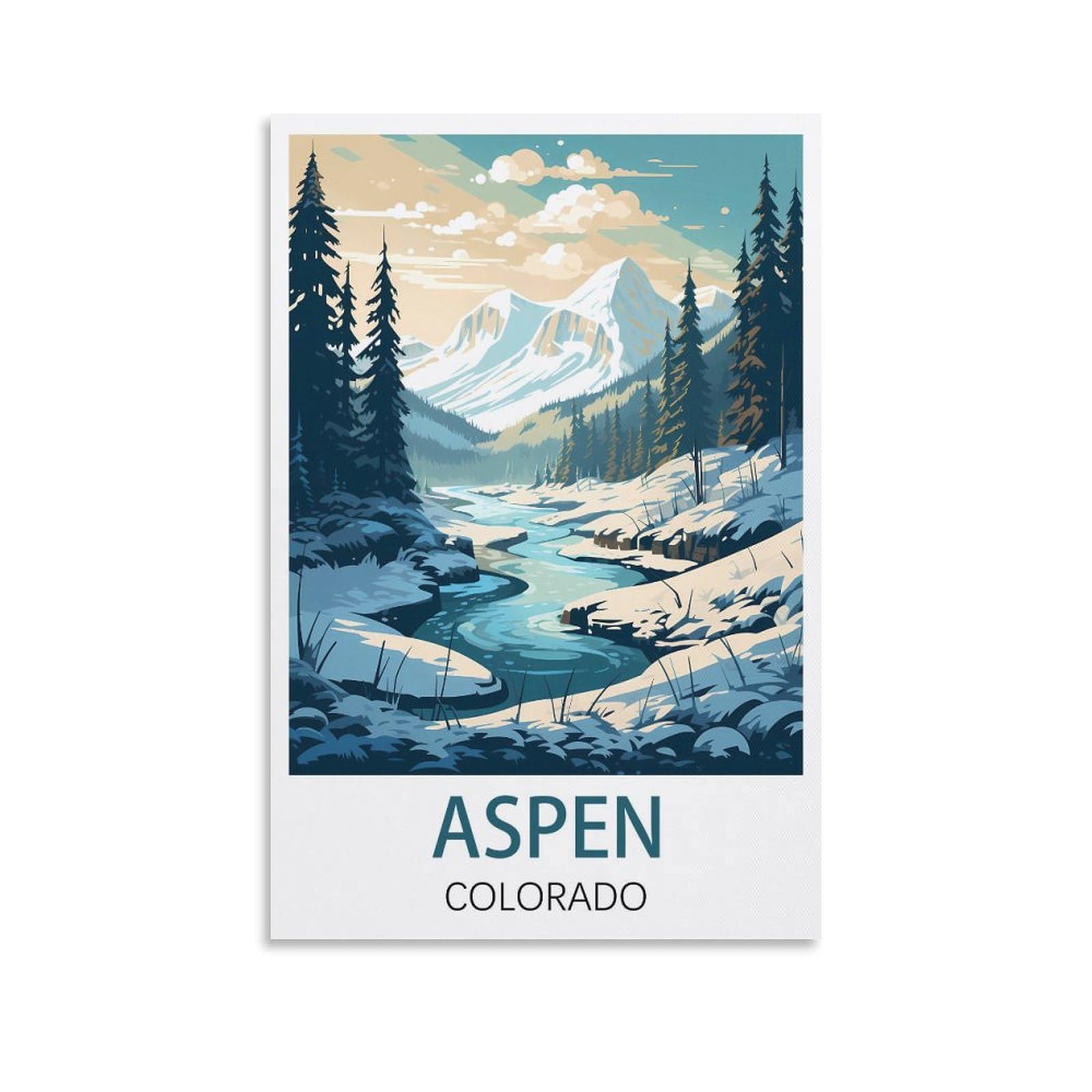 EZMLFA 5D DIY Diamond Painting Kit,Aspen Colorado Diamond Art Kits for Beginner,Gem Art Kits Round Drill for Home Wall Decor Gifts 30x40cm
