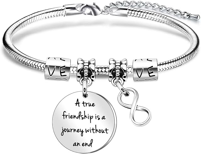 Friendship Forever Pendant Snake Bracelet Gift Adjustable For Women Lady Girls Best Friends Birthday Christmas Bracelet Jewellery