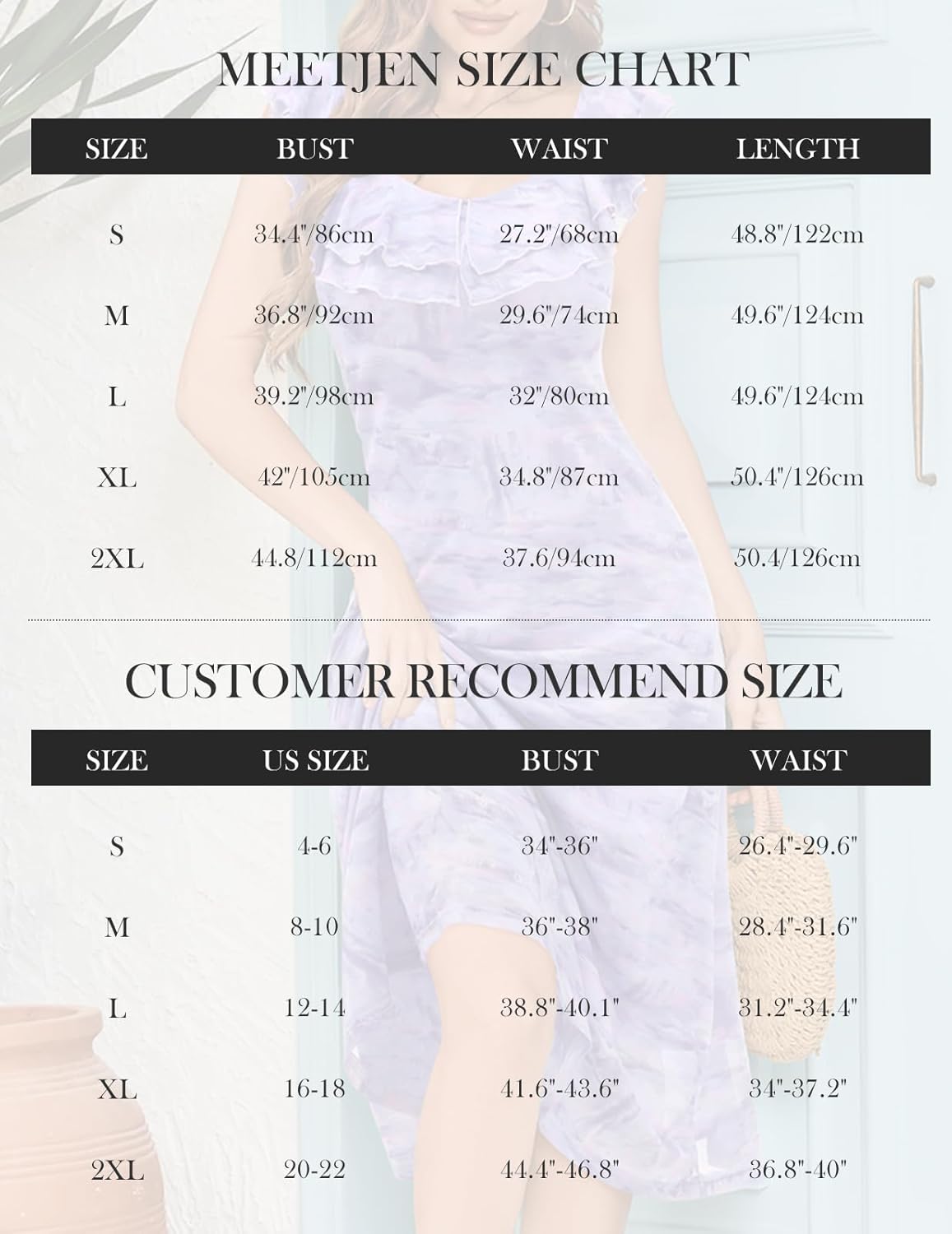 Meetjen Women's Summer Floral Midi Dress 2025 Ruffle Boho Sundresses Flowy Mesh Beach Wedding Guest Dresses - Image 4