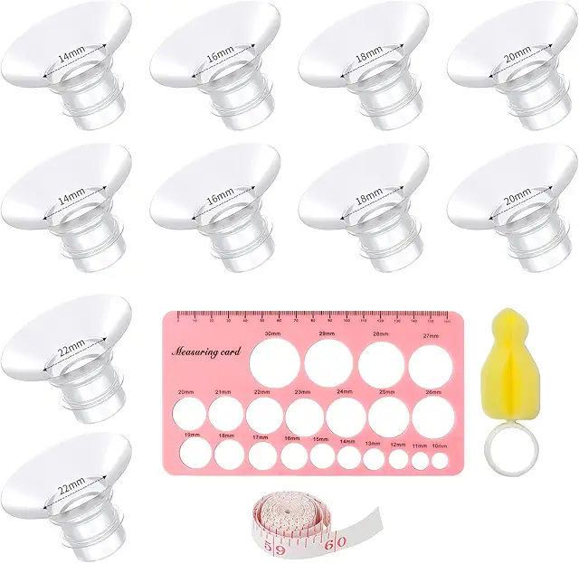 Breastfeeding Breast Pump Flange Inserts Set - 5 Sizes, BPA-Free