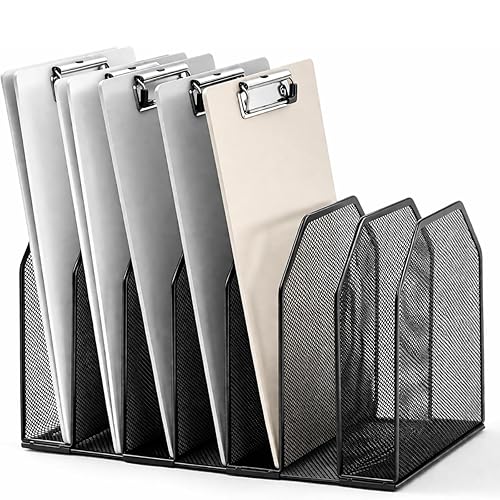 Sliner Clipboard Holder, Metal Clipboard Organizer, 7 Slot Desk File