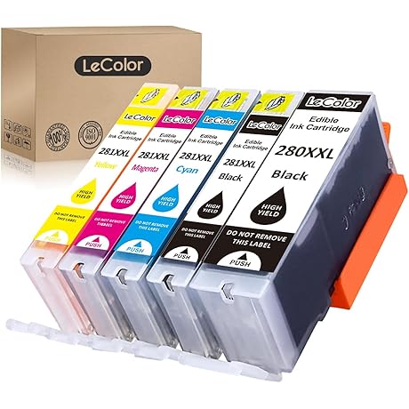 PGI-280XXL CLI-281XXL 280 281 Edible Image Printer Ink Cartridge Work for Canon...