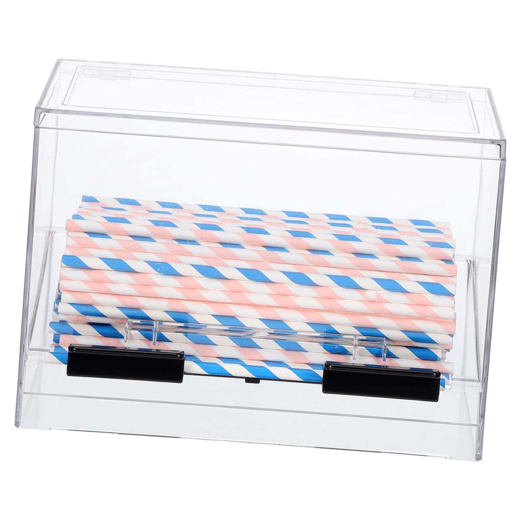 GLEAVI Clear Acrylic Straw Dispenser Box Practical Storage Case for Bulk Straws Easy to Clean Non Slip Base Simple Design for Home and Bar Use