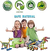 Vista 5 de Stem Building Toys for 3 4 5 6 7 8 Year Old Boys Girls Kids,125 Pieces Building Blocks Educational Learning Toys with Large Storage Box,Ideal