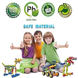 Huaker Stem Building Toys for 3 4 5 6 7 8 Year Old Boys Girls Kids,125 Pieces Building Blocks Educational Learning Toys with Large Storage Box,Ideal Christmas Birthday Gifts