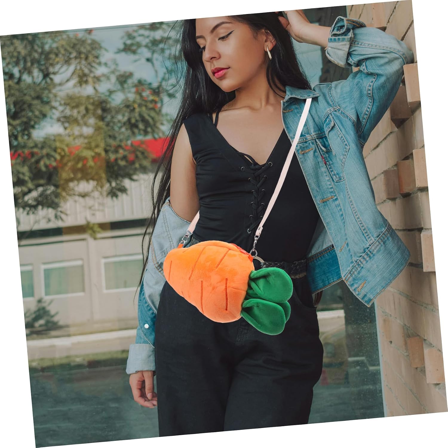 Storage Bag Carrot Boys and Girls' Favorite Pp Cotton Plush Vibrant Orange Compact and Stylish for Ages