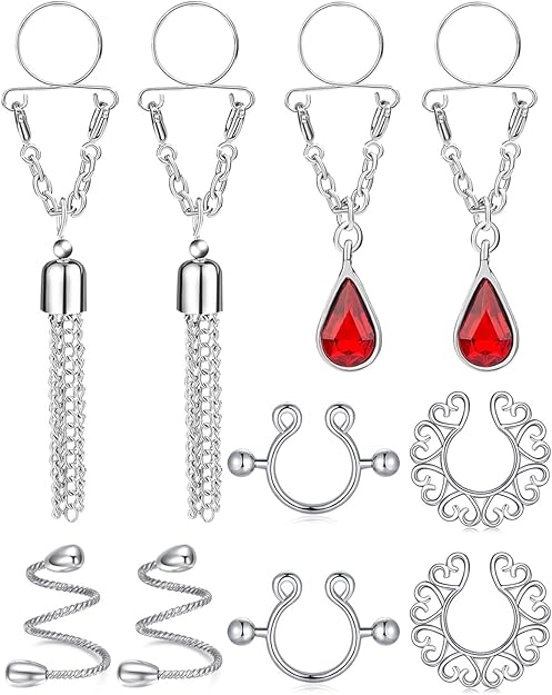 Piercing Capezzolo A Cuore - 14G Acciaio Chirurgico, Con Palline Decorare, Set Completo Per Donne
