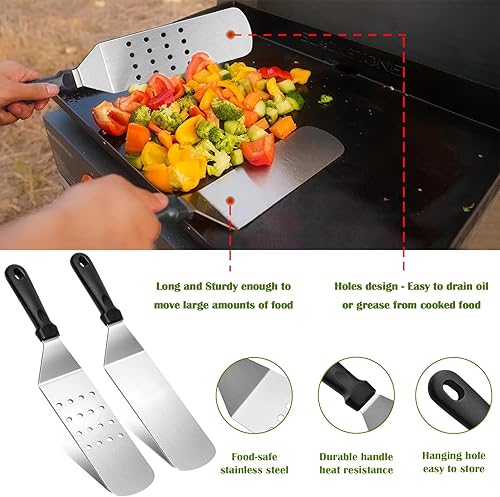 Miniatura 4 de MSKC Juego de accesorios para parrilla Blackstone Flat Top Griddle y Camp Chef 16 piezas de acero inoxidable BBQ Barbacoa Herramientas Kit de regalo