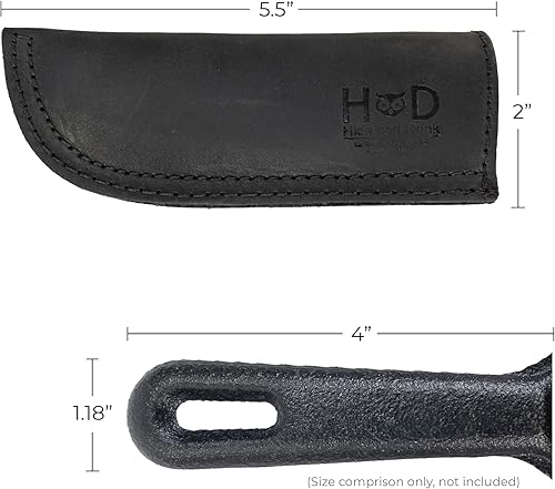 Miniatura 5 de Hide & Drink, Funda para mango de sartén caliente hecha a mano de cuero grueso de grano completo, resistente al calor, agarre resistente para una