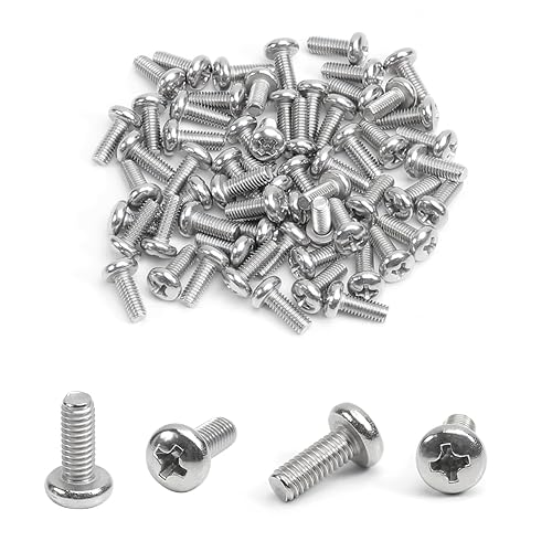 Miniatura 213 de MroMax 30 tornillos de máquina Phillips de cabeza plana M2 x 0.197 in, acero inoxidable 304 18-8, rosca completa, tornillos de cabeza cruzada gris