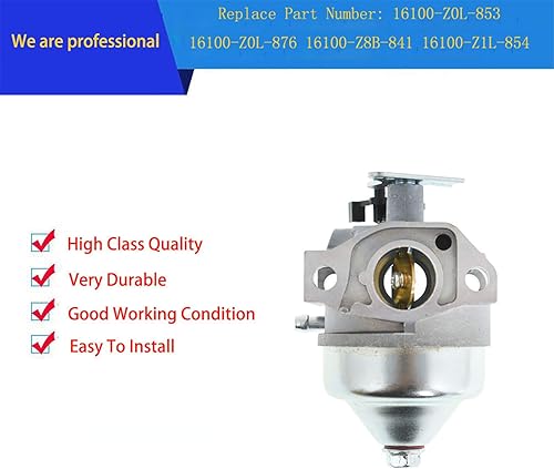 Miniatura 6 de ALL-CARB Repuesto de carburador para cortacésped Honda GCV160A GCV160LA GCV160LA0 16100-Z0L-853 16100-Z0L-852 16100-Z0L-851 16100-Z0L-802