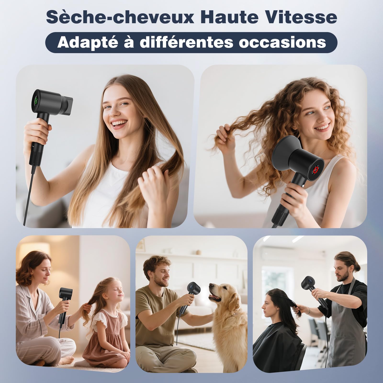 Aigostar Sèche-Cheveux Ionique Haute Vitesse avec Diffuseur Magnétique