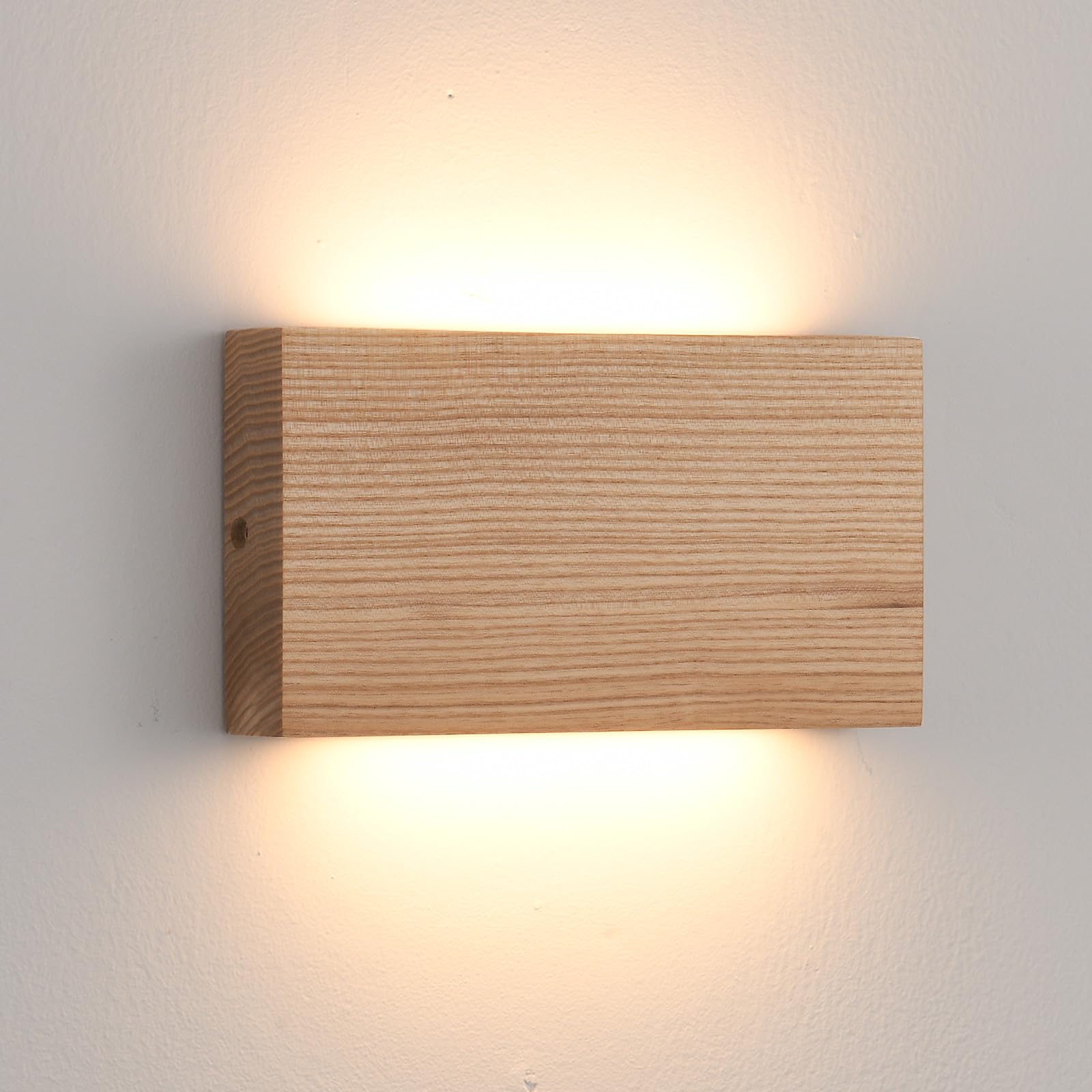 Photo 1 of Wood Wall Sconce Indoor Wall Lights Hardwired 1 Pack Up and Down Wall Mount Light for Living Room Bedroom Hallway Corridor Conservatory Cool White 3000K(with led 4000K and 6000k)