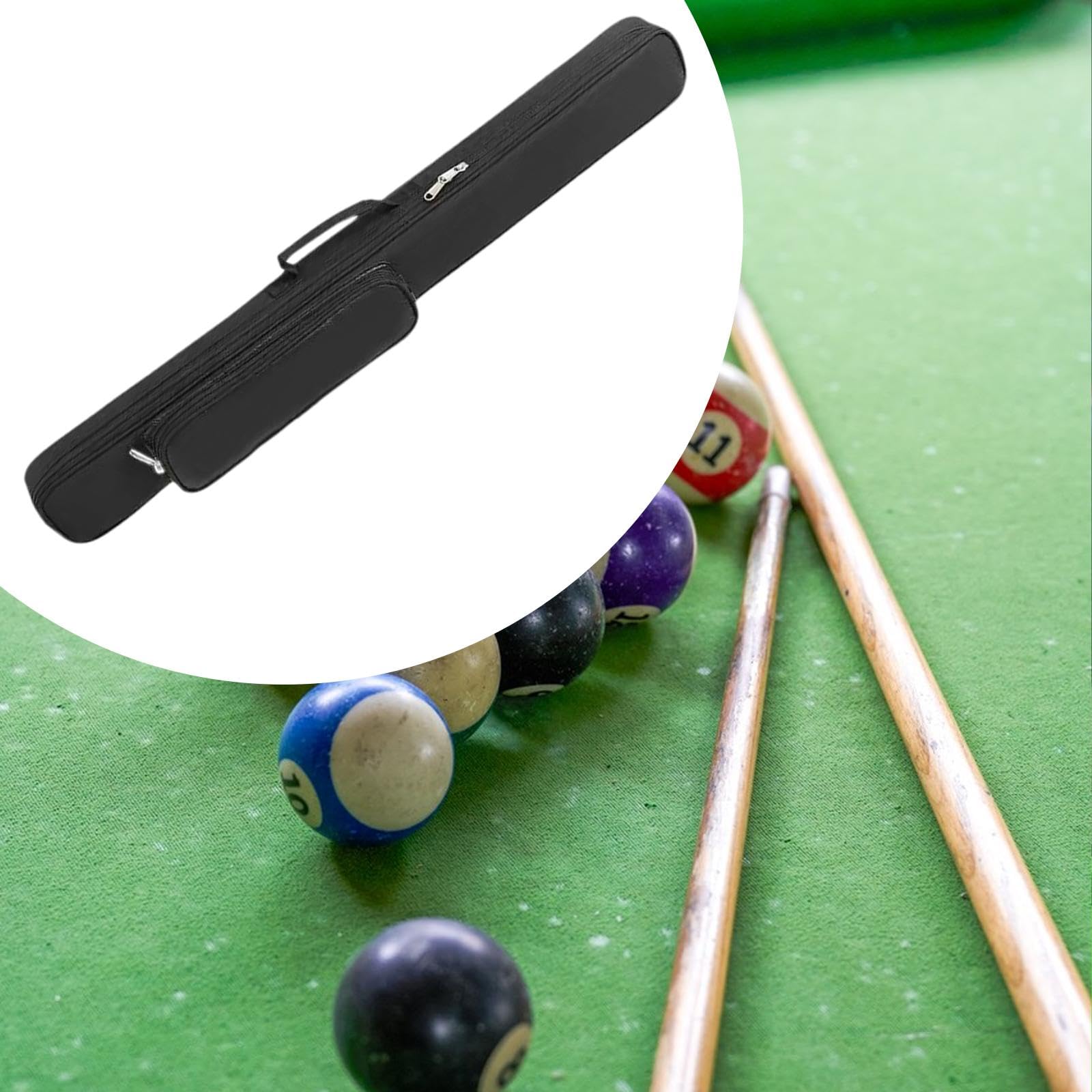 Menolana Billiard Cue Case Billiard Bag Resistant Waterproof Billiards Equipment Convenient Oxford Cloth for Men and Women, Black