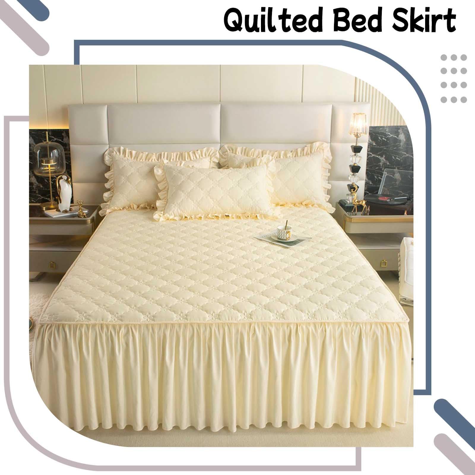 Xiao Ren Bett Husse Box Spring Bett Bettrock Elastisch Bed Skirts & Valances Bettrock Tagesdecke 180x200 RüSchen(#4,150x200cm)