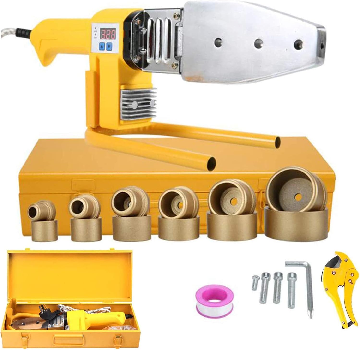 Fusion Welder Kit 800W - Digital Temperature Controlled Pipe Welding Machine - Electric Heating Hot Melt Tools for PE PVC Tube - Water Pipe Welding Kit by Fusion Welder