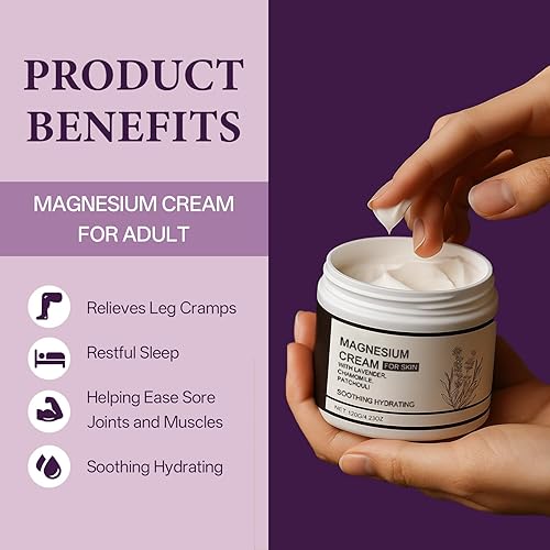 Miniatura 2 de Crema de magnesio, loción y mantequilla corporal para dormir, relajación e hidratación, con lavanda y manzanilla, alivio calmante para cuerpo,