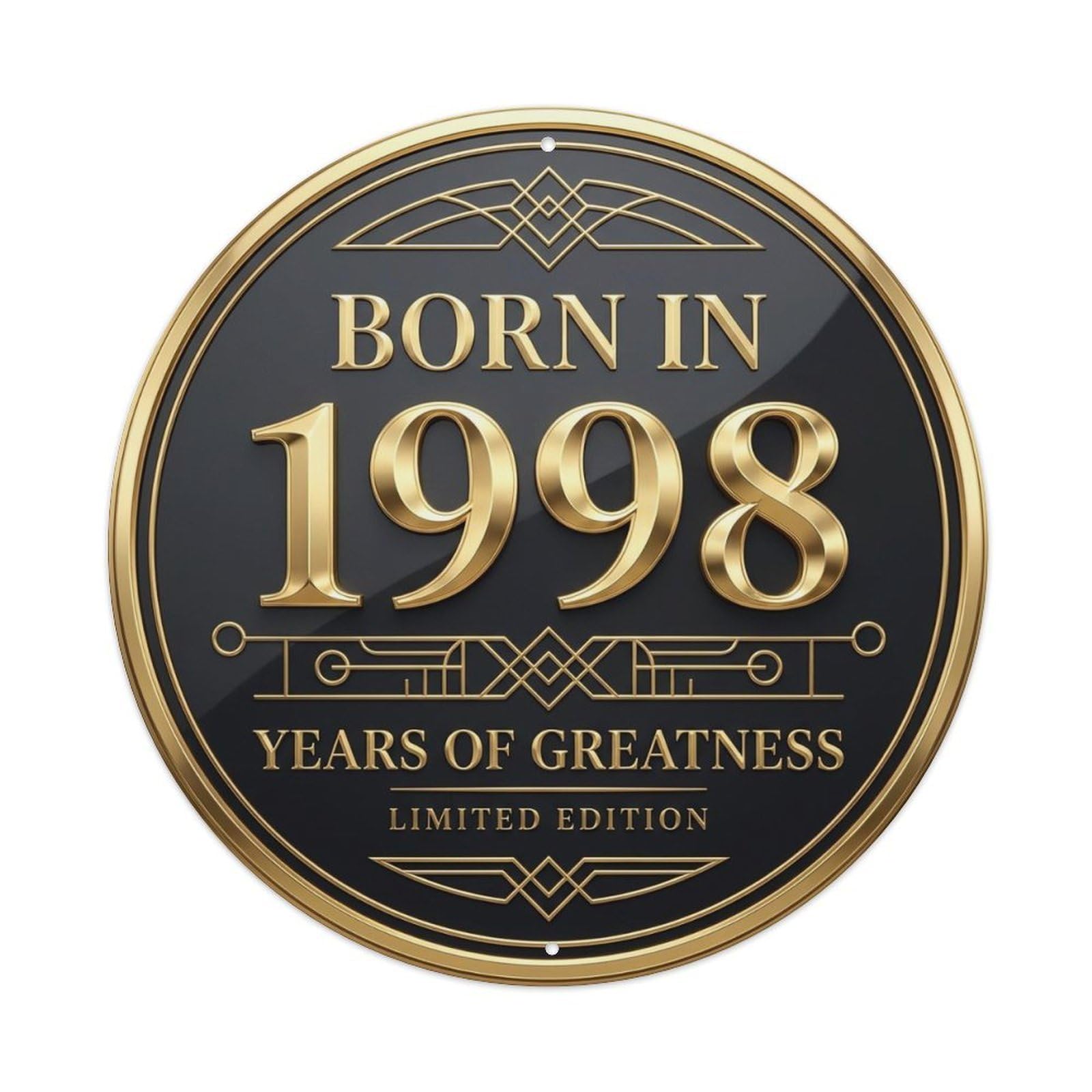 Born In 1998 Years Of Greatness Year-Themed Birthday Gift Vintage Metal Tin Sign