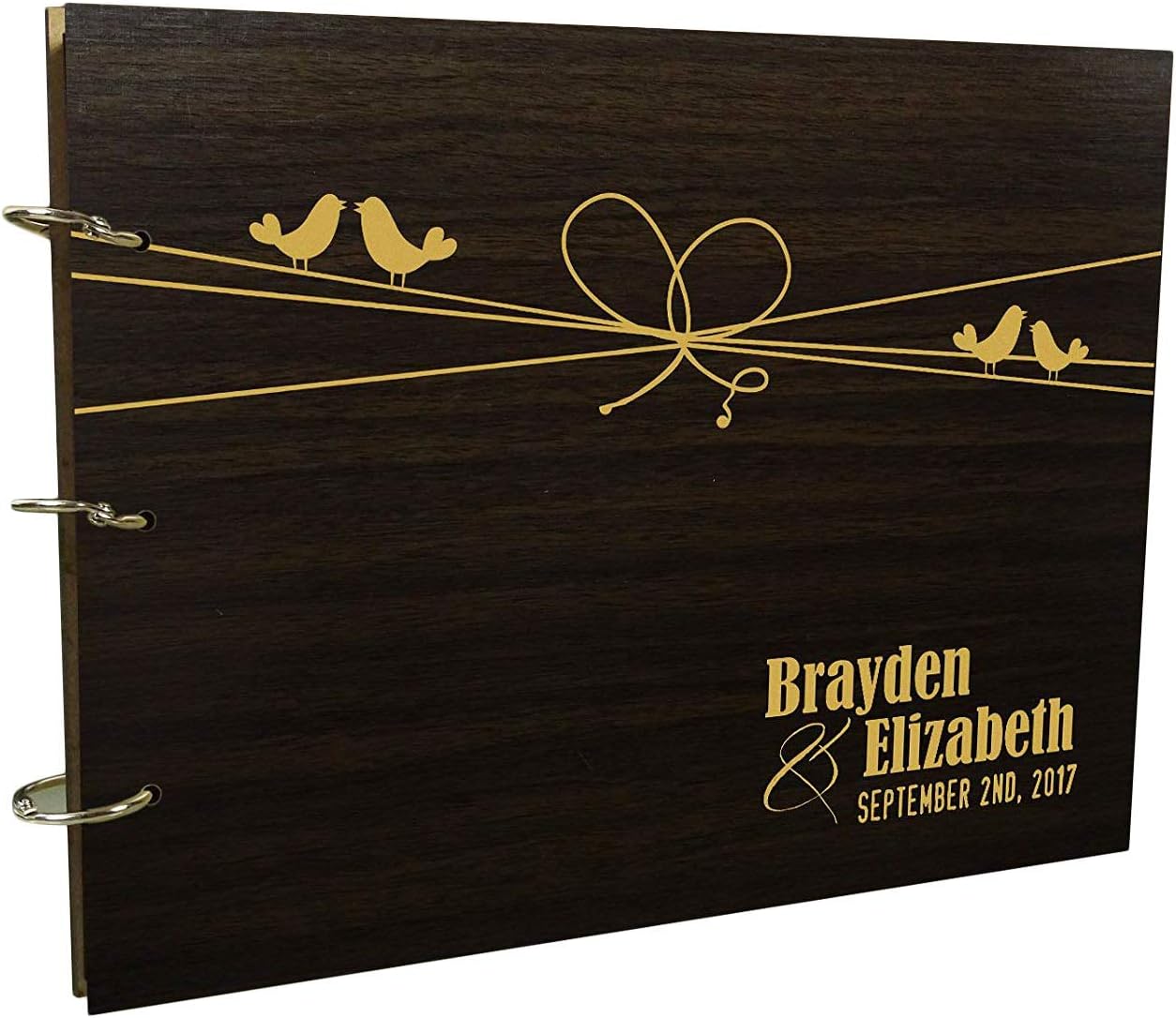 Darling Souvenir Custom Rustic Couple Birds Engraved Wedding Guestbook Personalized Photo Albums Scrapbook