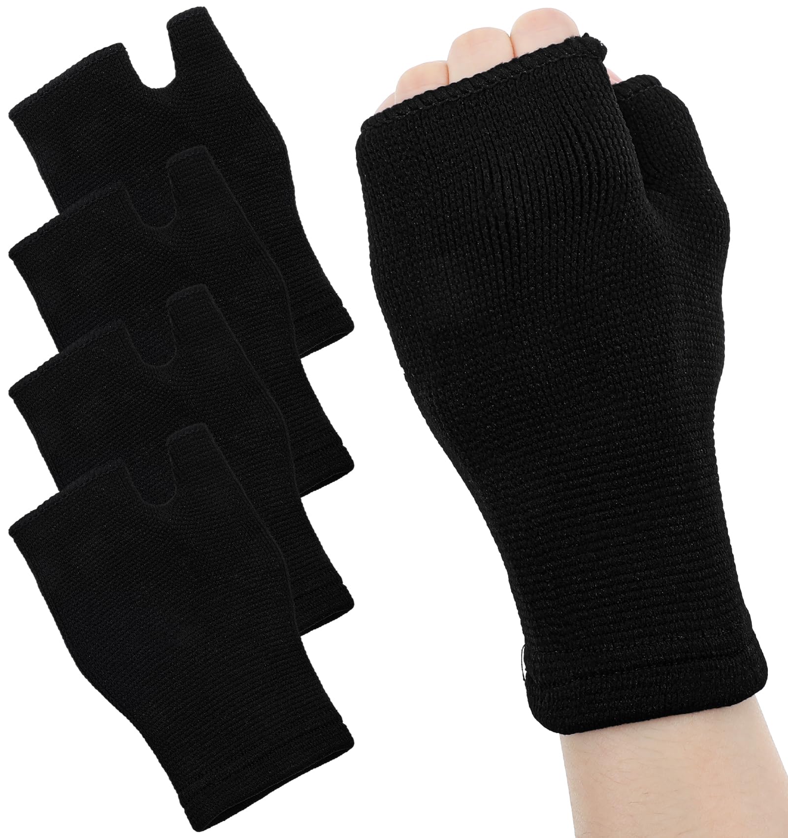 2 Pairs Hand Socks for Splint Hand Sock Wrist Support Black Breathable Wrist Brace for Carpal Tunnel Pain