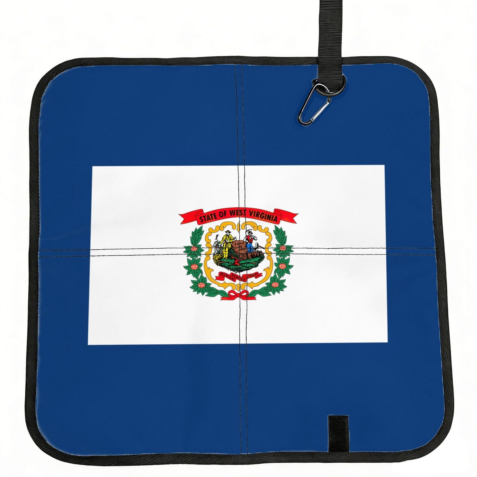 AYYQWE West Virginia State Flag Print Foldable Seat Cushion Portable Chair Pad Office Commuting Picnic Camping Outdoor